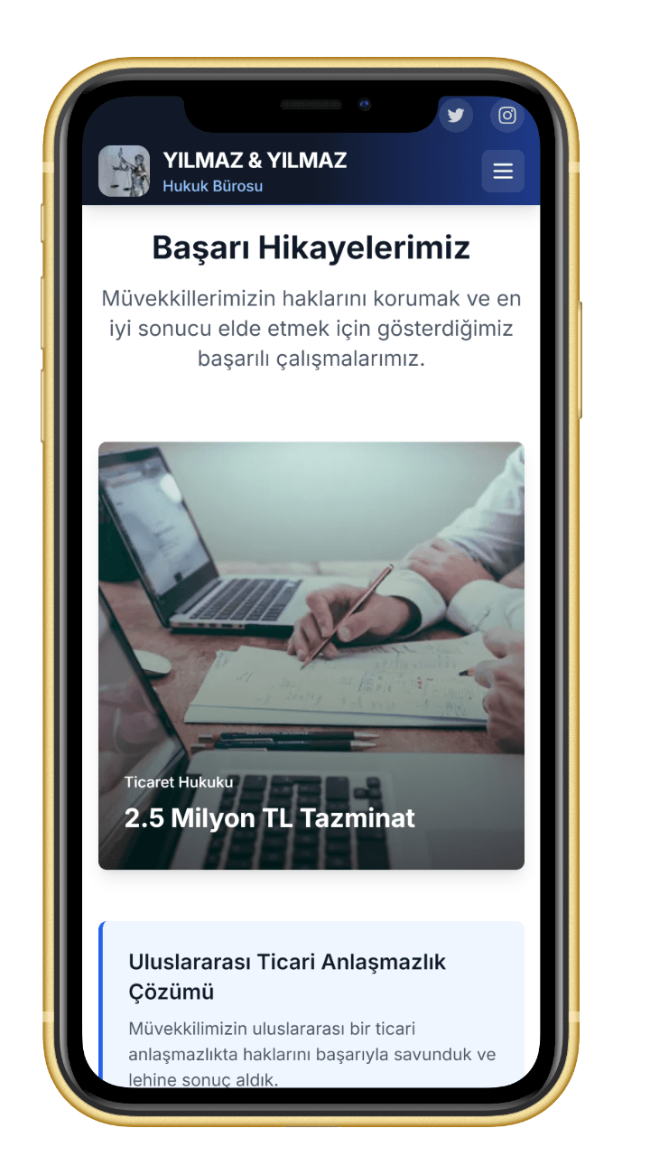 Hukuk Bürosu Web Sitesi mobile view